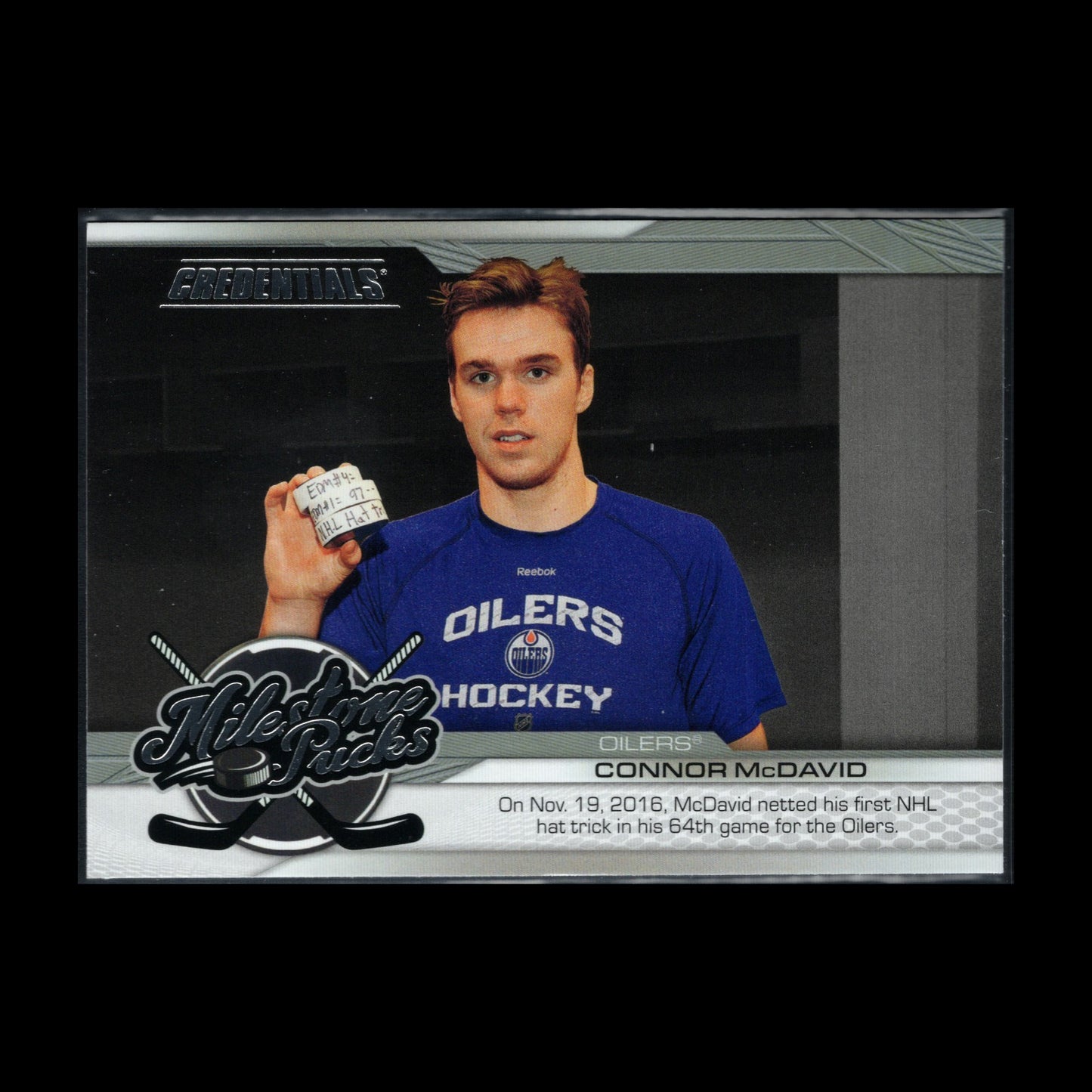 2024-25 UD Credentials CONNOR MCDAVID #MP-CM Milestone Pucks