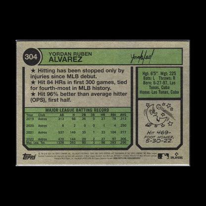 2023 Topps Heritage YORDAN ALVAREZ #304 Chrome Purple Refractor - Houston Astros