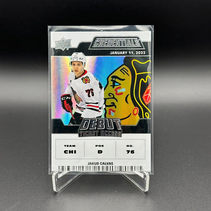 2022-23 UD Credentials JAKUB GALVAS #111 Debut Ticket Access RC 599/999