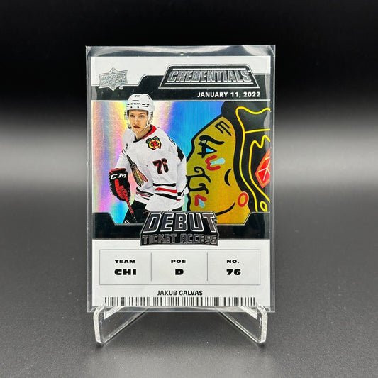 2022-23 UD Credentials JAKUB GALVAS #111 Debut Ticket Access RC 599/999
