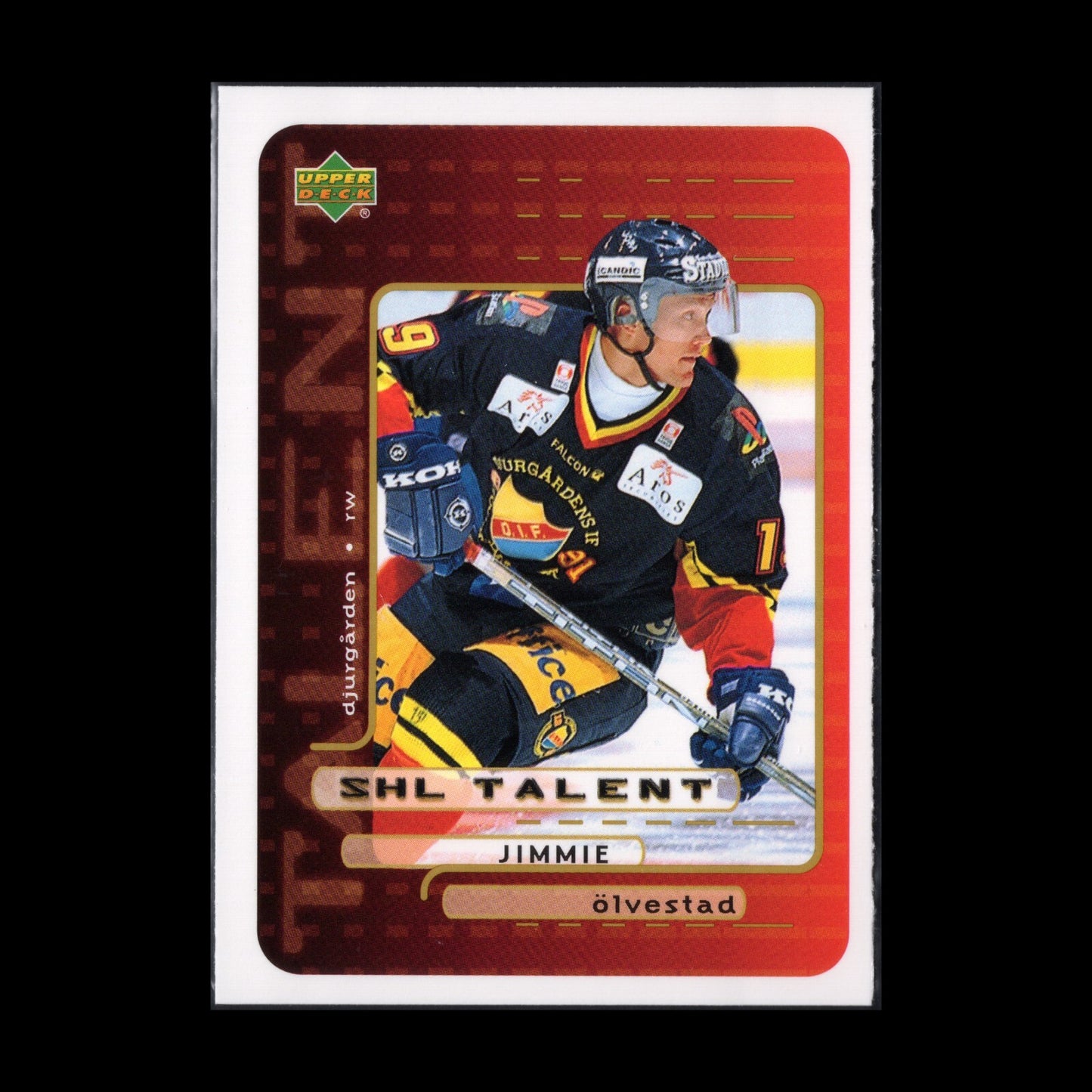 1999-00 UD Swedish Hockey #204 JIMMIE OLVESTAD SHL Talent