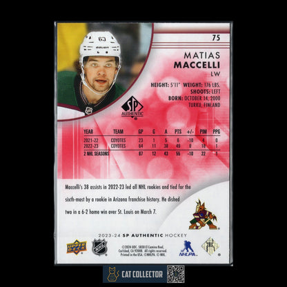 2023-24 UD SP Authentic MATIAS MACCELLI #75 Limited Red