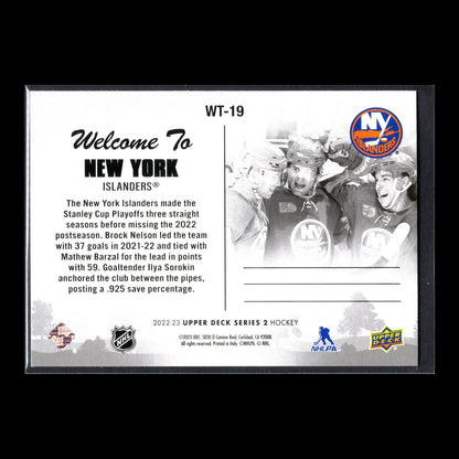 2022-23 UD Series 2 New York Islanders #WT-19 Welcome To