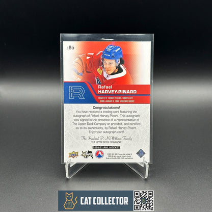 2020-21 UD AHL RAFAEL HARVEY-PINARD #180 Star Rookie RC AUTO Montreal Canadiens