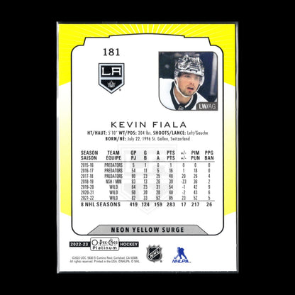2022-23 O-Pee-Chee Platinum KEVIN FIALA #181 Neon Yellow Surge