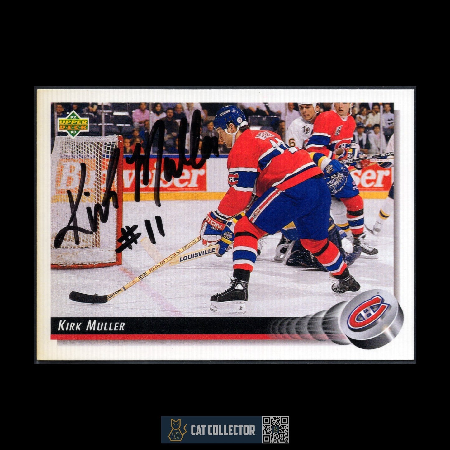 1992-93 Upper Deck Hockey KIRK MILLER #180 Auto Montreal Canadiens