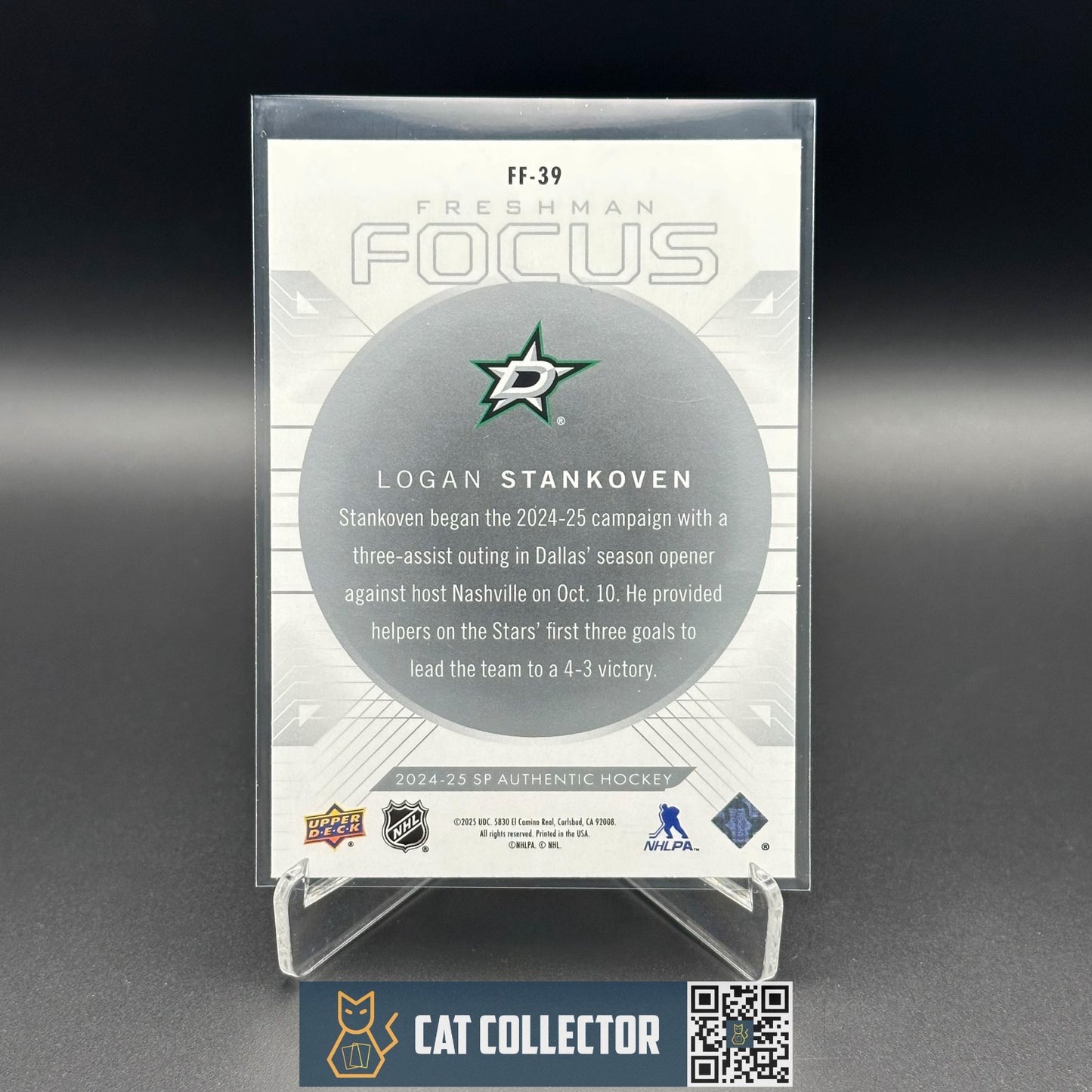 2024-25 UD SP Authentic LOGAN STANKOVEN #FF-39 Freshman Focus