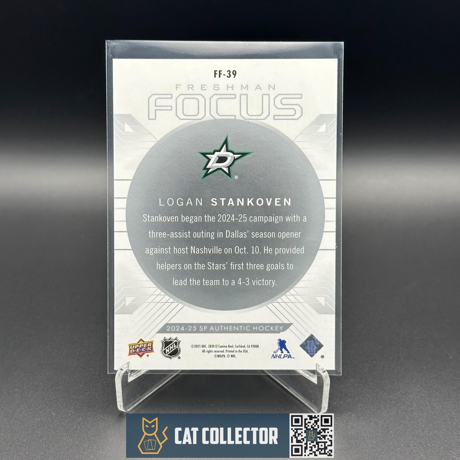 2024-25 UD SP Authentic LOGAN STANKOVEN #FF-39 Freshman Focus