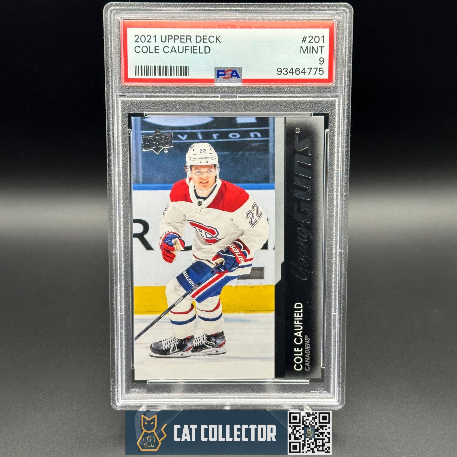 2021-22 UD Series 1 COLE CAUFIELD #201 Young Guns Rookie RC PSA 9