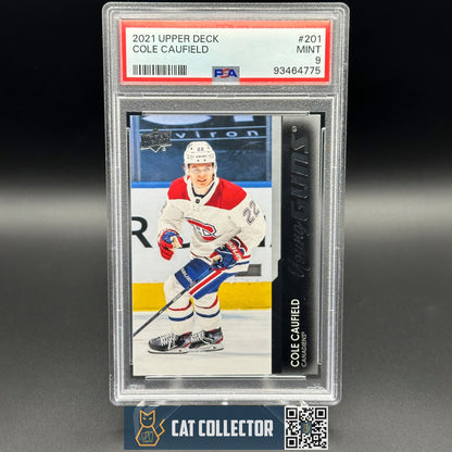 2021-22 UD Series 1 COLE CAUFIELD #201 Young Guns Rookie RC PSA 9
