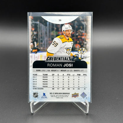 2021-22 UD Credentials ROMAN JOSI #36 Teal parallel 323/399 Nashville Predators