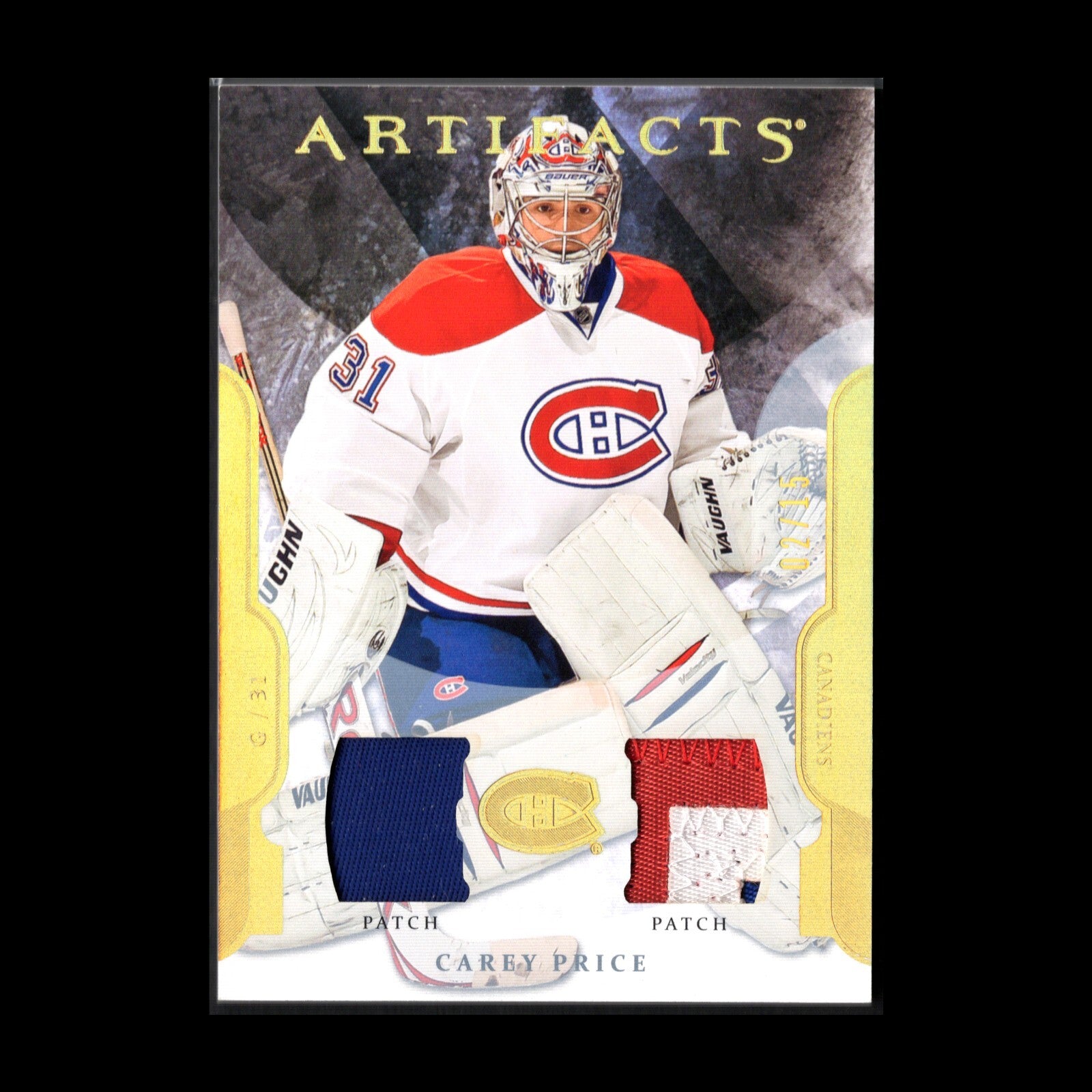 2011-12 UD Artifacts CAREY PRICE #31 Spectrum Patch /15 - Montreal Canadiens