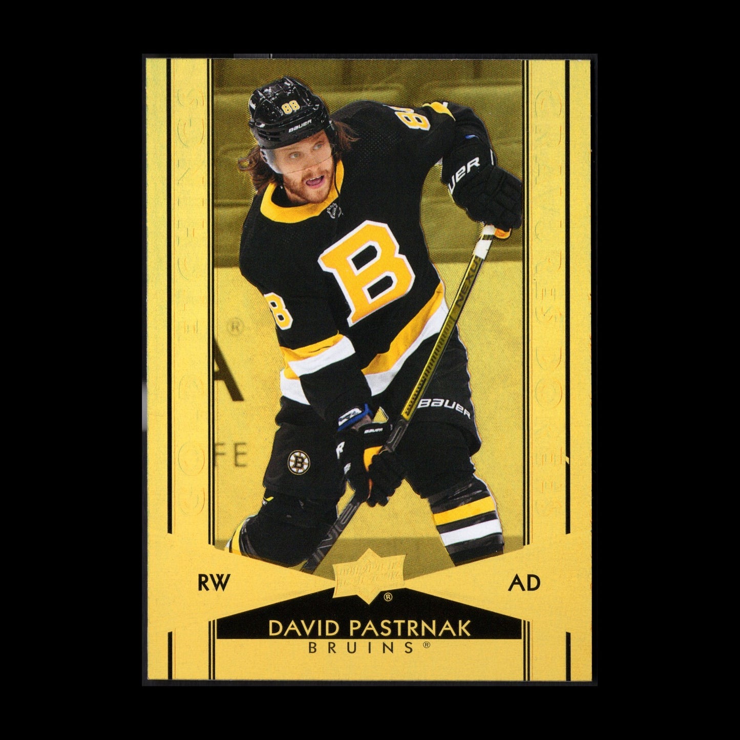 2021-22 UD Tim Hortons DAVID PASTRNAK #G-11 Gold Etchings - Boston Bruins
