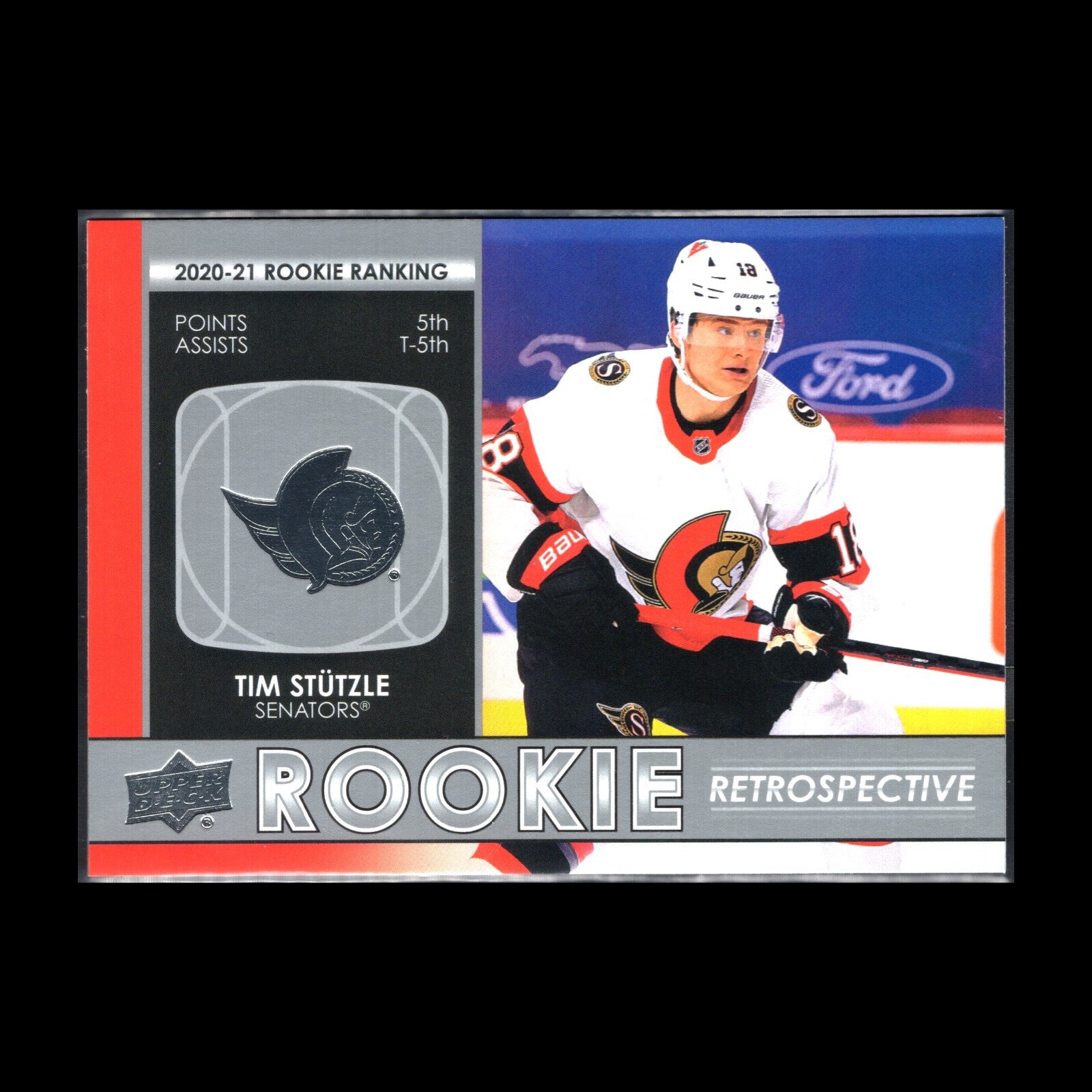 2021-22 UD Series 1 TIM STUTZLE #RR-17 Rookie Retrospective RC - Ottawa Senators