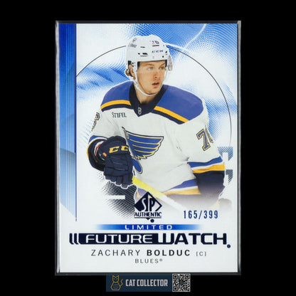 2024-25 UD SP Authentic ZACHARY BOLDUC #105 Future Watch Limited Blue RC /399