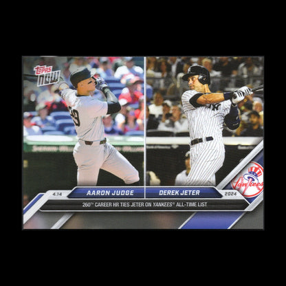 2024 Topps Now AARON JUDGE / DEREK JETER #76 - NY Yankees **ONLINE EXCLUSIVE**