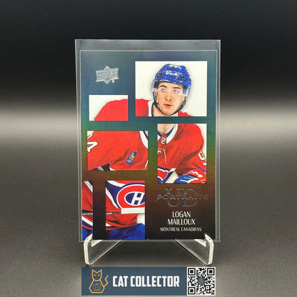 2024-25 UD Series 2 LOGAN MAILLOUX #P45 UD Portraits Black parallel Rookie RC
