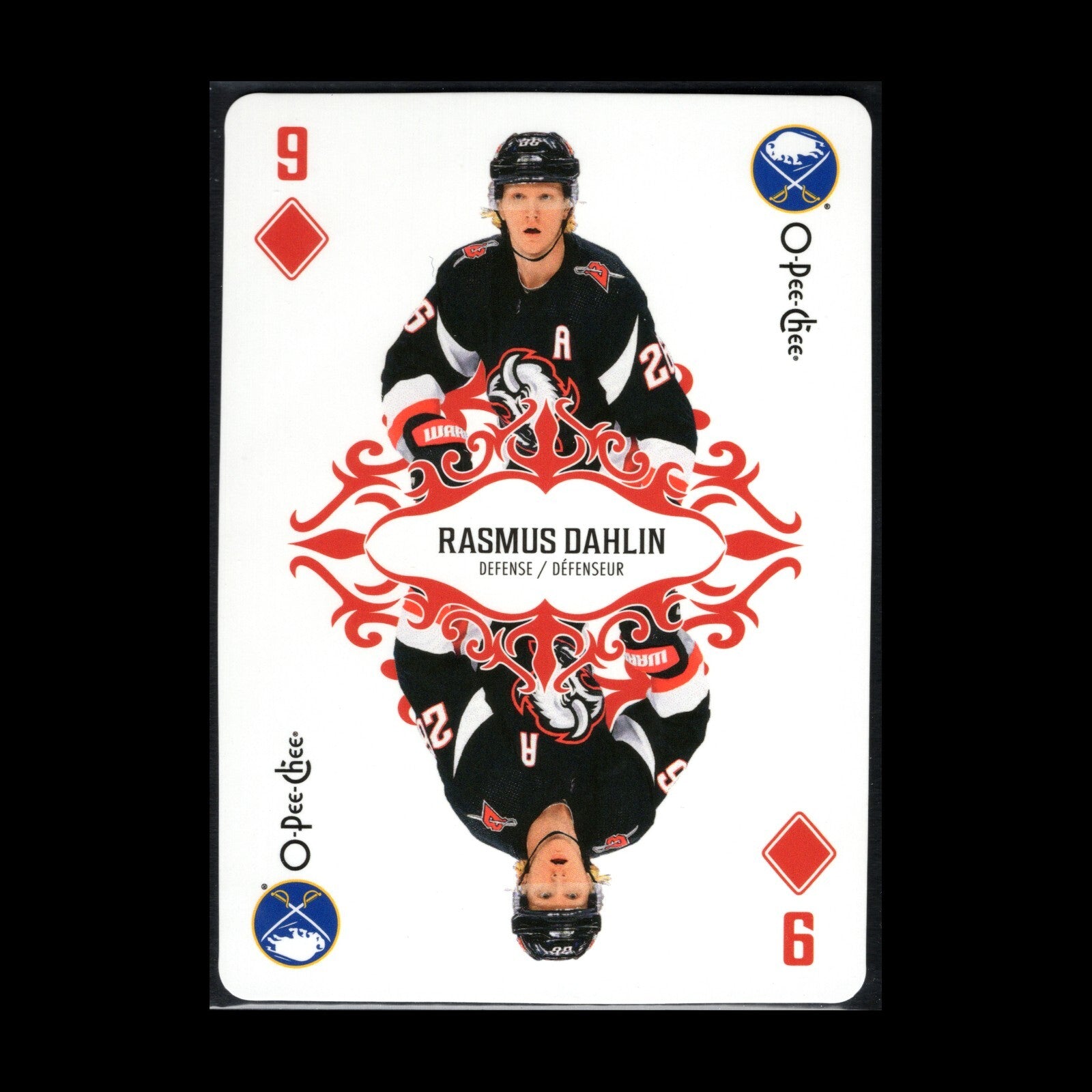 2023-24 O-Pee-Chee RASMUS DAHLIN #9-DIAMONDS Playing Cards - Buffalo Sabres
