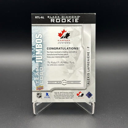 2020-21 UD Black Diamond ALEXIS LAFRENIERE #RTL-AL Team Logo Jumbo - Canada
