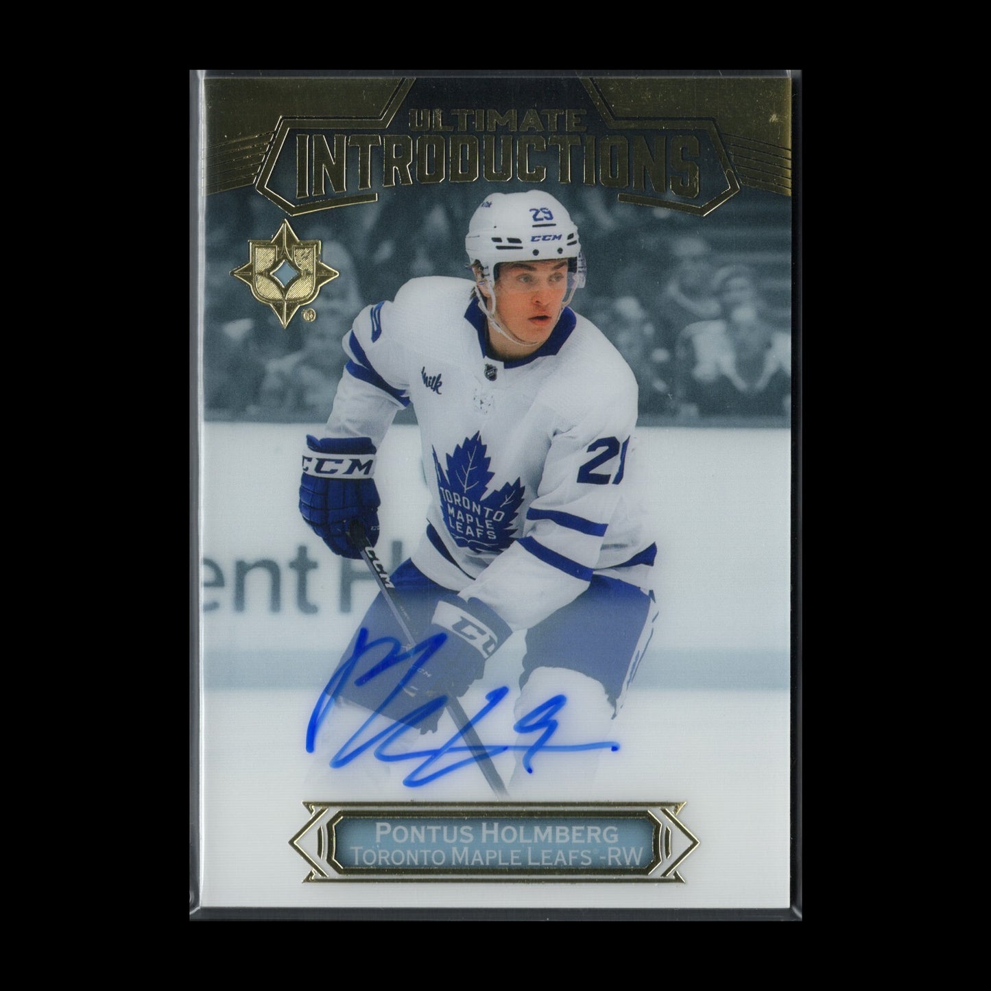 2022-23 UD Ultimate Collection PONTUS HOLMBERG #UI-55 Introductions Rookie AUTO
