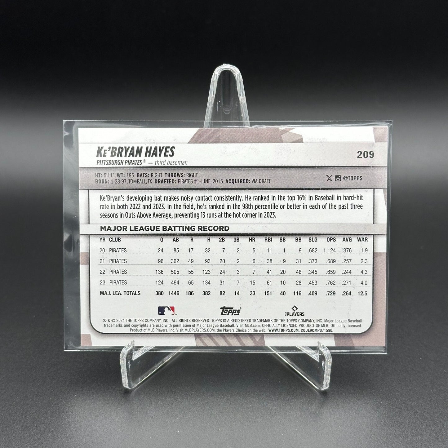 2024 Topps Big League KE'BRYAN HAYES #209 Rainbow foil - Pittsburgh Pirates