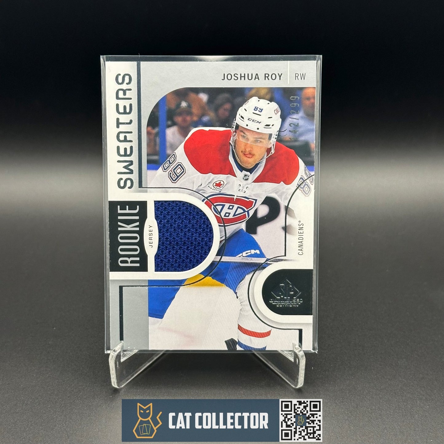2024-25 SP Game Used JOSHUA ROY #IRS-JR Inked Rookie Sweaters Jersey RC /99