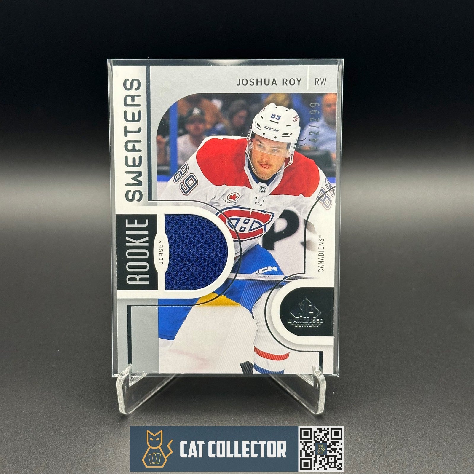 2024-25 SP Game Used JOSHUA ROY #IRS-JR Inked Rookie Sweaters Jersey RC /99