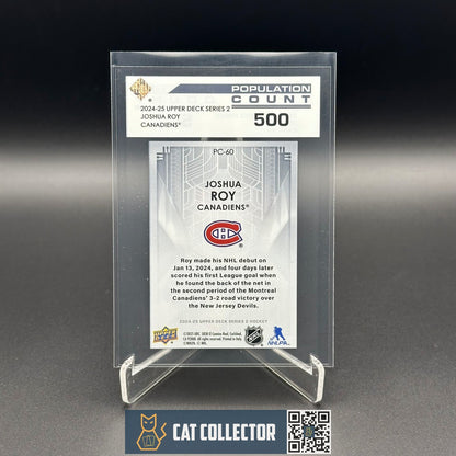 2024-25 UD Series 2 JOSHUA ROY #PC-60 Population Count 500 Rookie RC