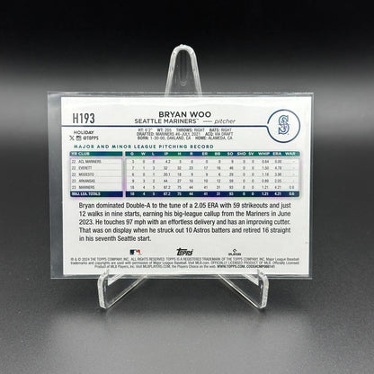 2024 Topps Holiday BRYAN WOO #H193 RC - Seattle Mariners