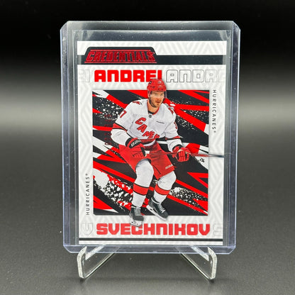 2023-24 UD Credentials ANDREI SVECHNIKOV #16 Red 22/349 - Carolina Hurricanes