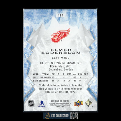 2022-23 UD Ice ELMER SODERBLOM #124 Green Rookie RC - Detroit Red Wings