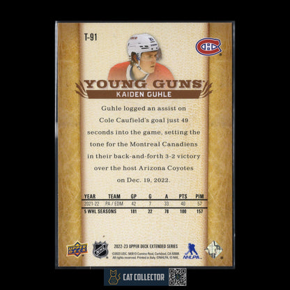 2022-23 UD Extended Series KAIDEN GUHLE #T-91 Retro Young Guns RC
