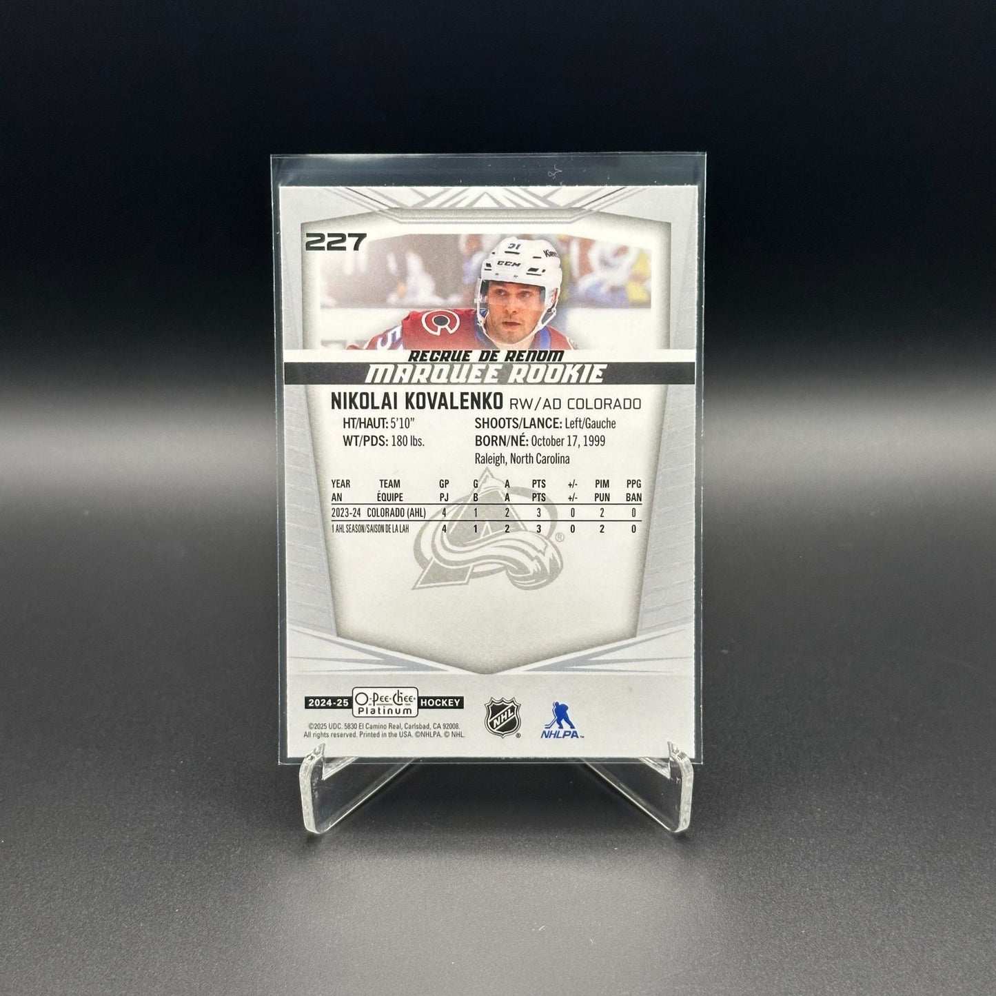 2024-25 O-Pee-Chee Platinum NIKOLAI KOVALENKO #227 Marquee Rookie RC