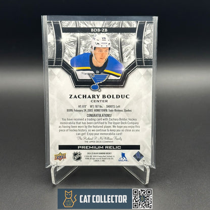 2024-25 Black Diamond ZACHARY BOLDUC #BDB-ZB Premium Relic RC /50 Patch 4 colors