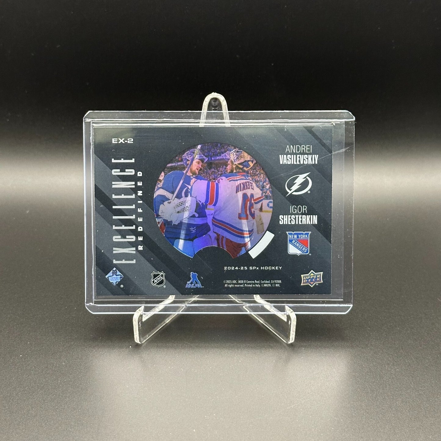2024-25 UD SPx ANDREI VASILEVSKIY / IGOR SHESTERKIN #EX-2 Excellence Redefined