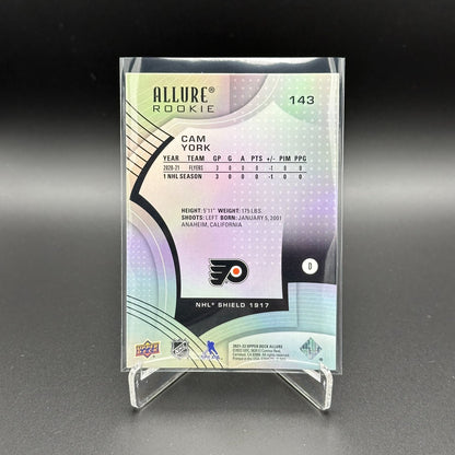 2021-22 UD Allure CAM YORK #143 NHL Shield 1917 Rookie RC - Philadelphia Flyers