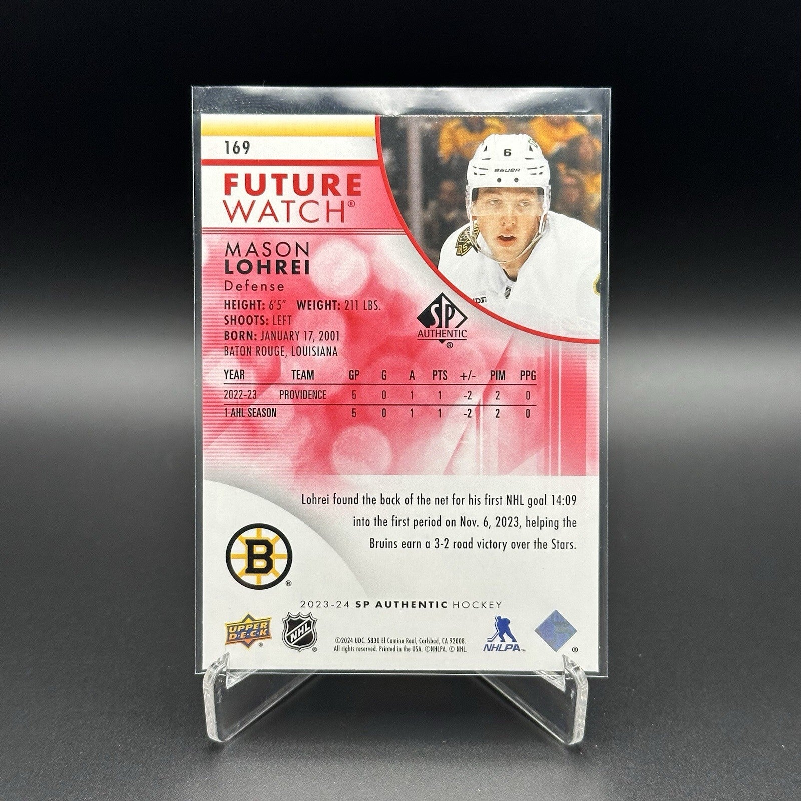 2023-24 UD SP Authentic MASON LOHREI #169 Future Watch Limited Red