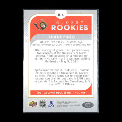2021-22 UD Series 1 SHANE PINTO #R-4 O-Pee-Chee Glossy Rookies Silver RC