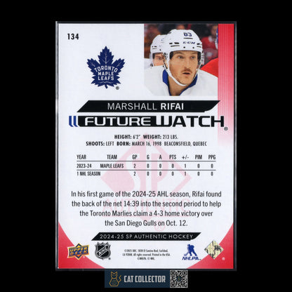 2024-25 UD SP Authentic MARSHALL RIFAI #134 Future Watch Limited Red RC