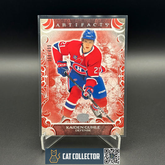 2024-25 UD Artifacts KAIDEN GUHLE #75 Ruby /499 - Montreal Canadiens