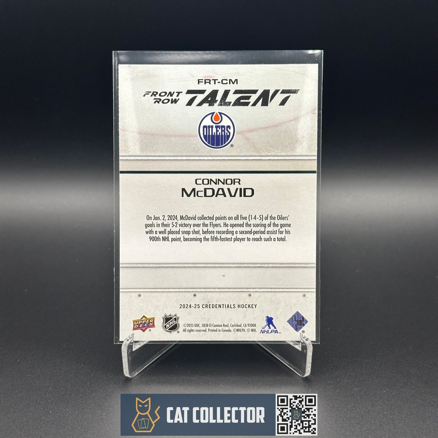 2024-25 UD Credentials CONNOR MCDAVID #FRT-CM Front Row Talent - Edmonton Oilers