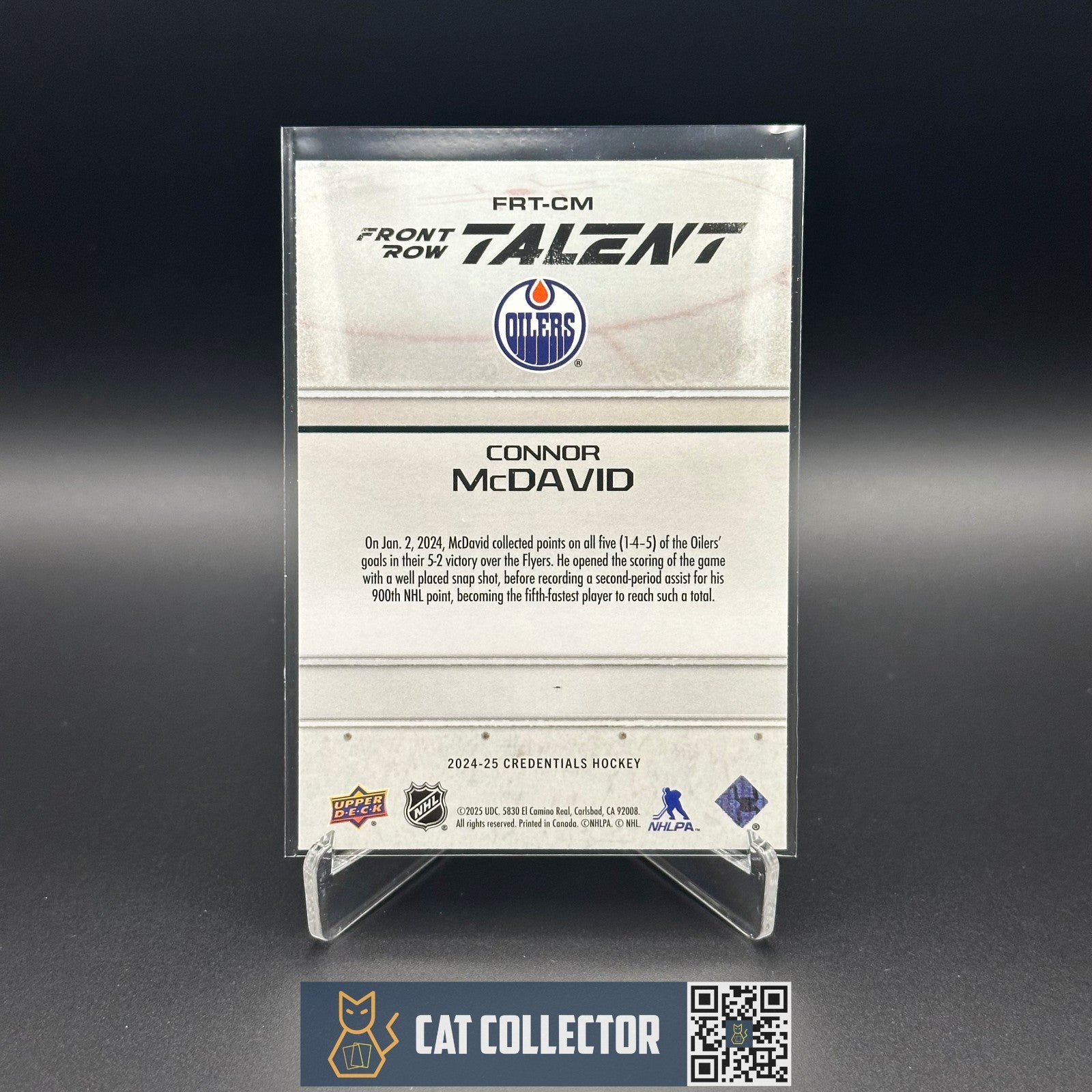 2024-25 UD Credentials CONNOR MCDAVID #FRT-CM Front Row Talent - Edmonton Oilers