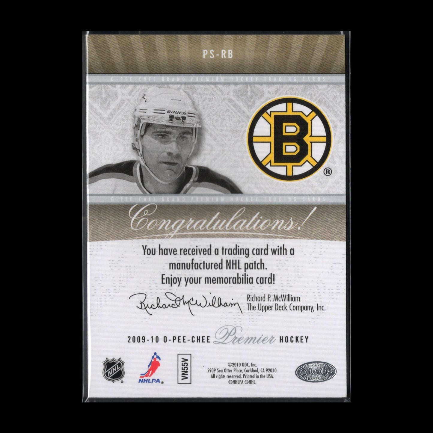 2009-10 O-Pee-Chee Premier RAY BOURQUE #PS-RB Premier Stichings /199