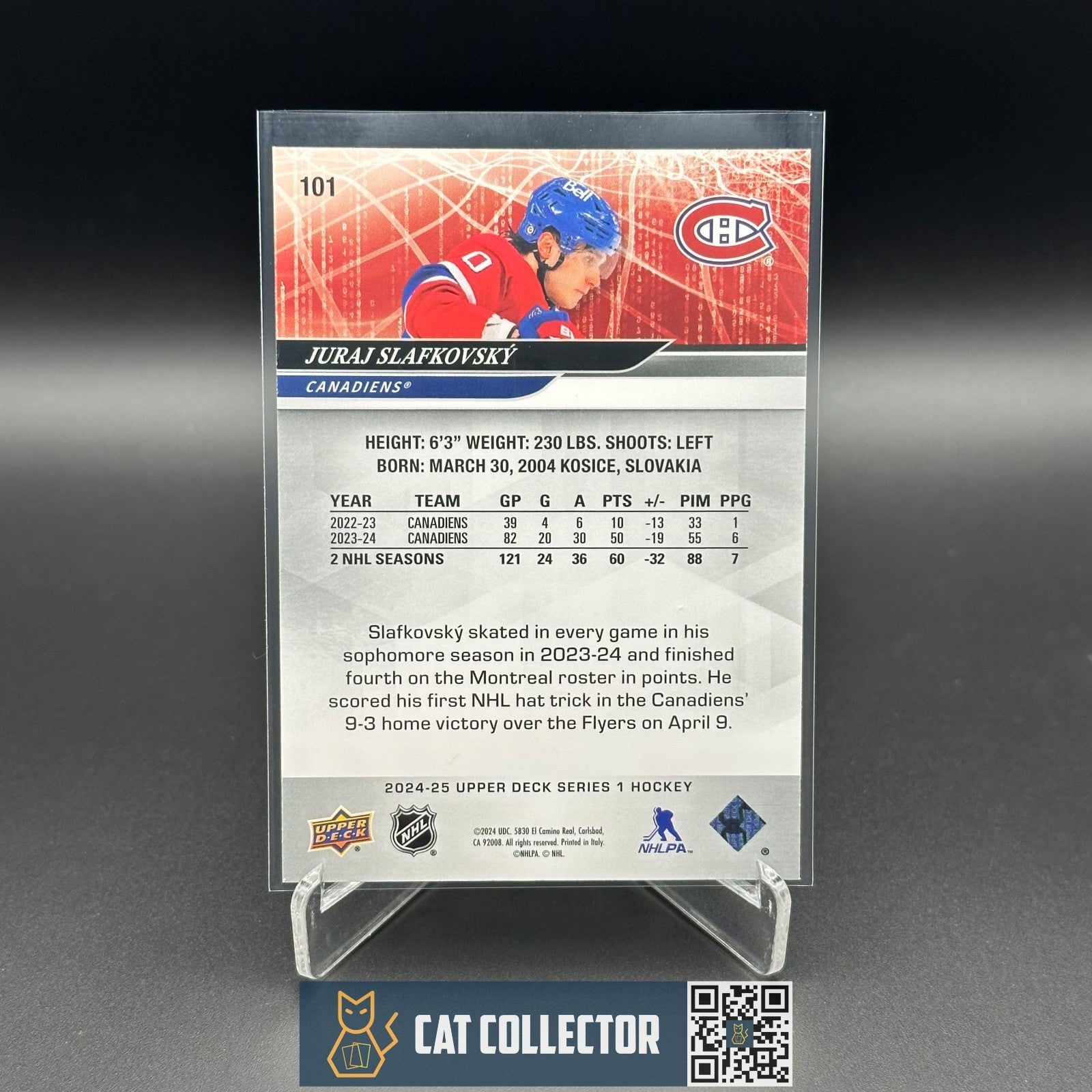 2024-25 UD Series 1 JURAJ SLAFKOVSKY #101 Deluxe /250 Montreal Canadiens