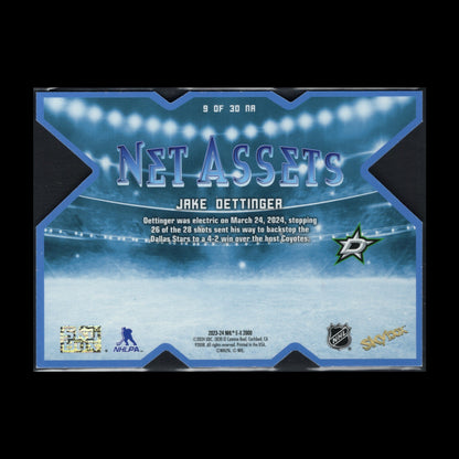 2023-24 SkyBox E-X 2000 JAKE OETTINGER #9 of 30 Net Assets - Dallas Stars