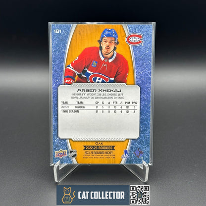 2022-23 UD Engrained ARBER XHEKAJ #181 Oak Rookie RC /299 Montreal Canadiens