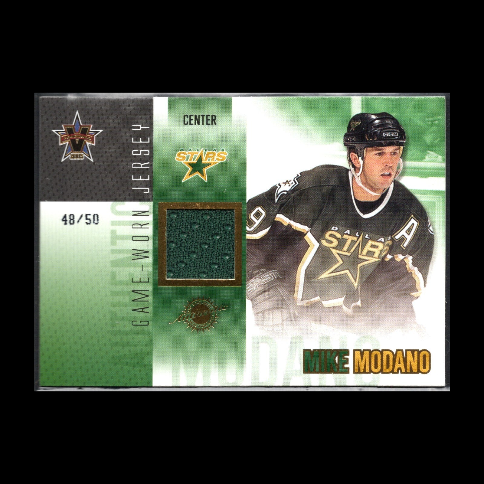 2002-03 Pacific Vanguard MIKE MODANO #15 Authentic Game-Worn Jersey 48/50