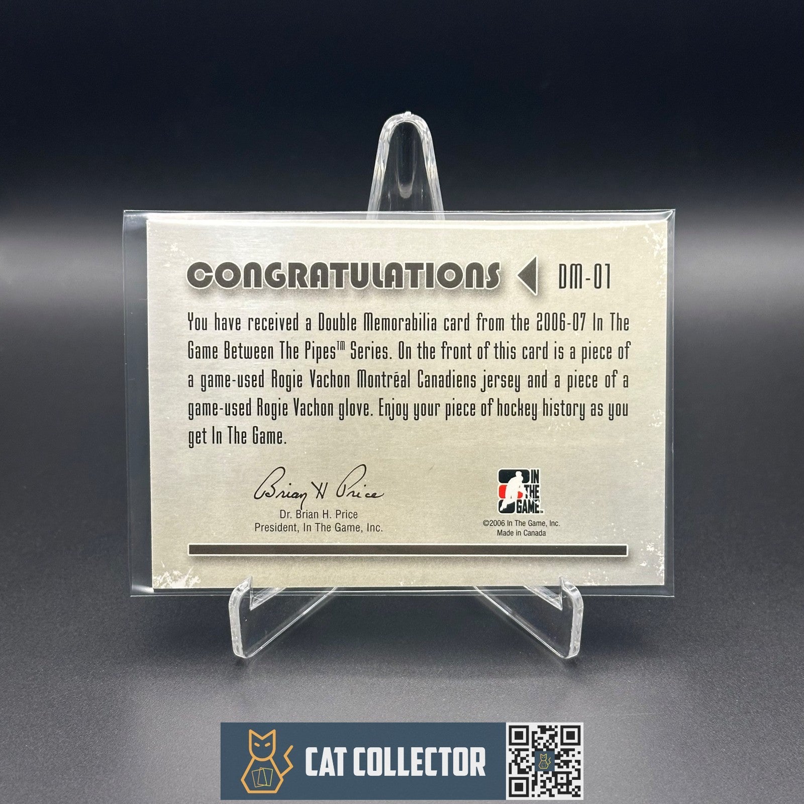 2006-07 In The Game Between the pipes ROGIE VACHON #DM-01 Double Memorabilia