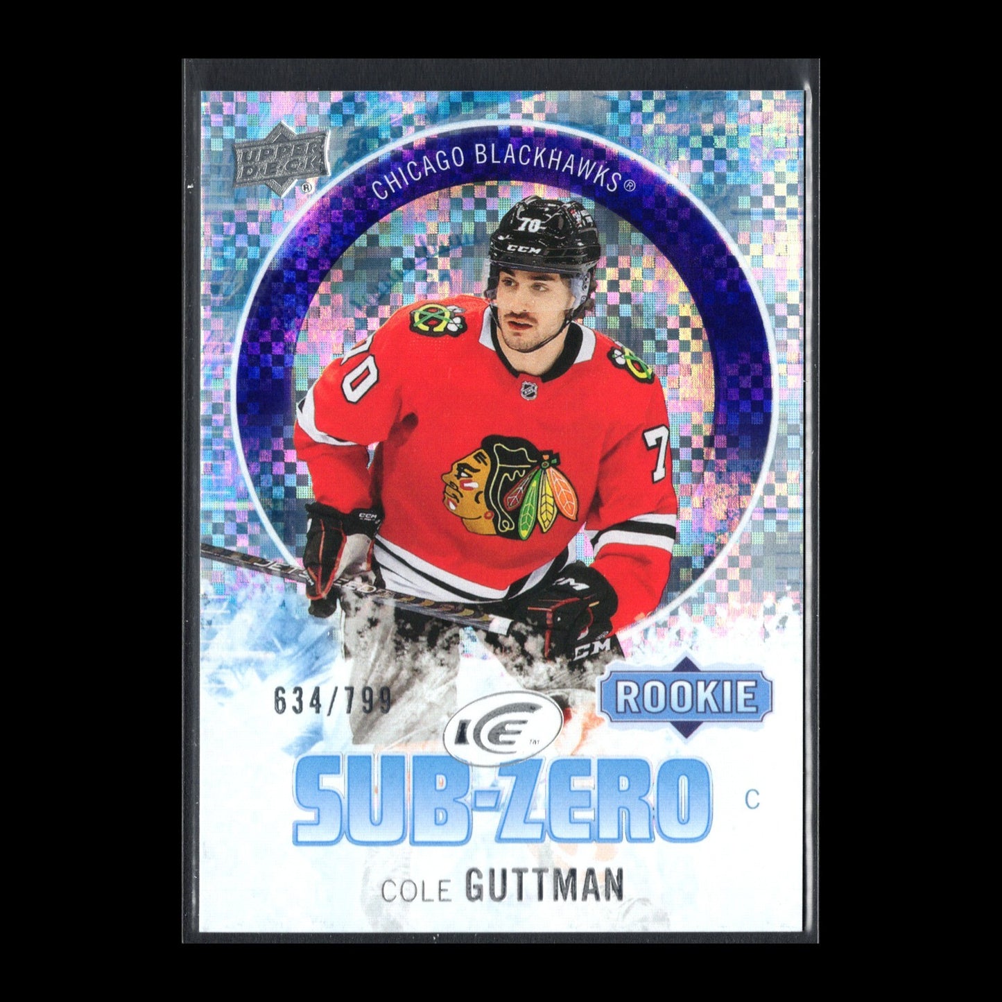 2023-24 UD Ice COLE GUTTMAN #SZ-45 Sub-Zero Rookie RC /799 - Chicago Blackhawks