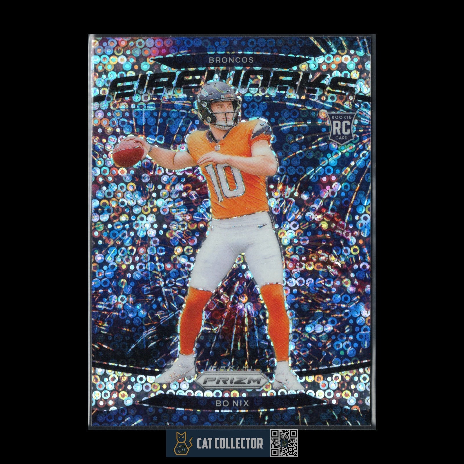 2024 Panini Prizm BO NIX #23 Fireworks Disco No Huddle Rookie RC Denver Broncos